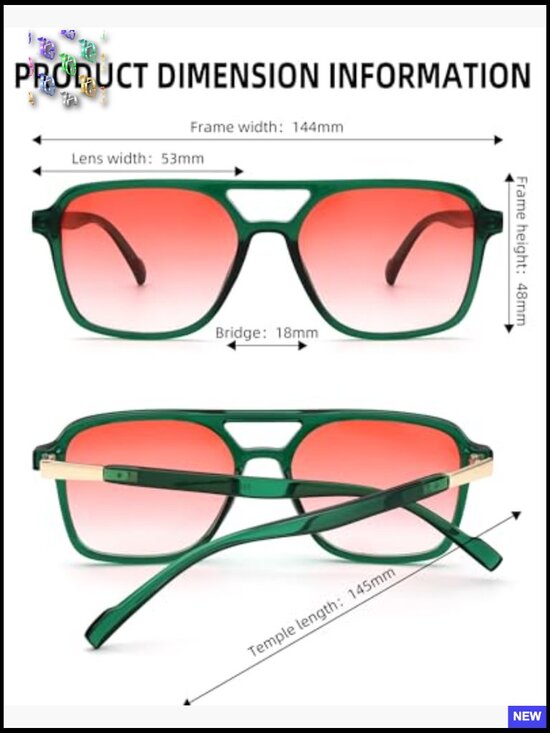 Retro Aviator Sunglasses Vintage Square Pilot Unisex Trendy Sunnies Classic UV